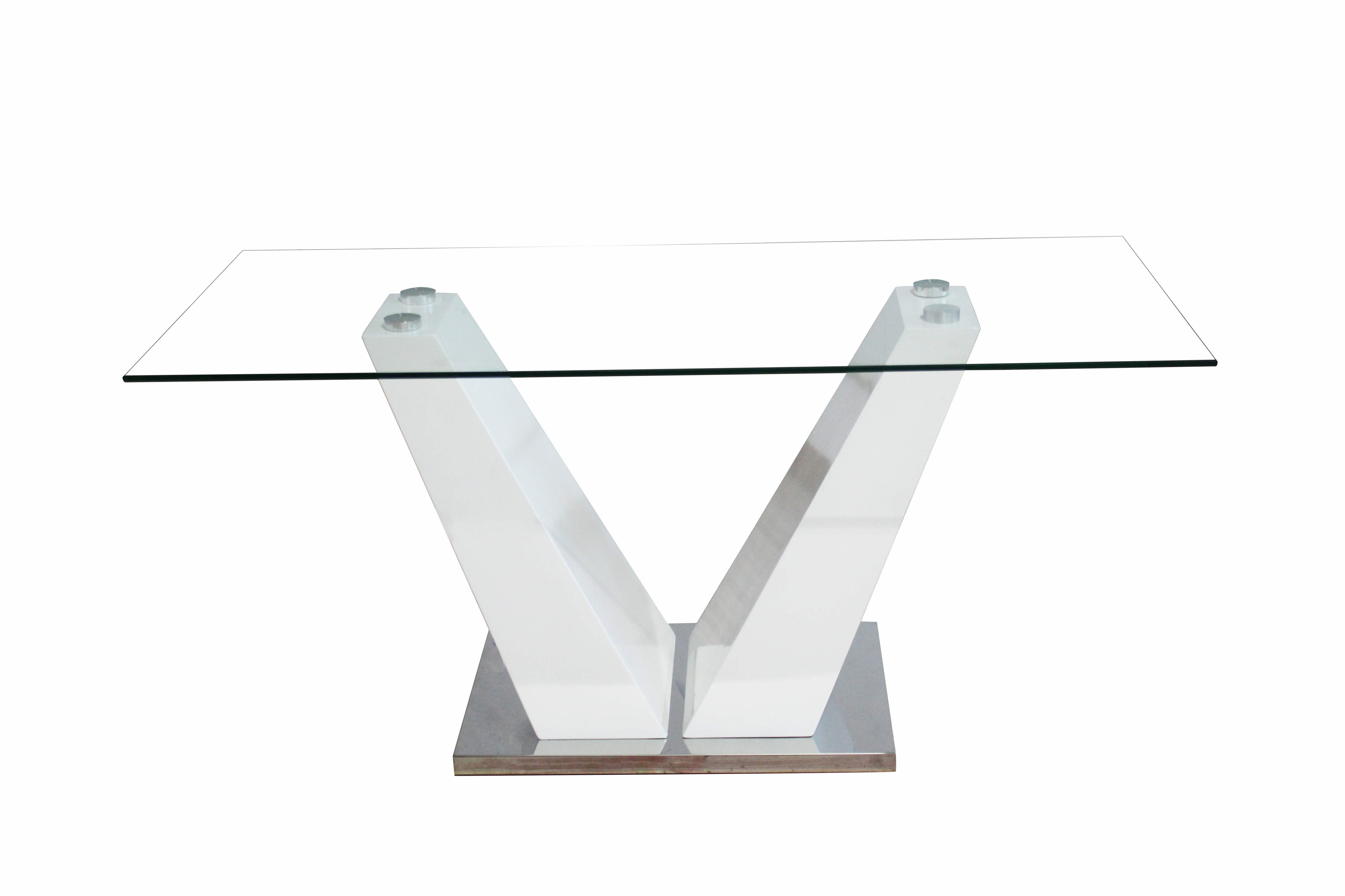 BOSTON MESA DE CENTRO LACADO BLANCO 120*60*55 -8MM CRISTAL